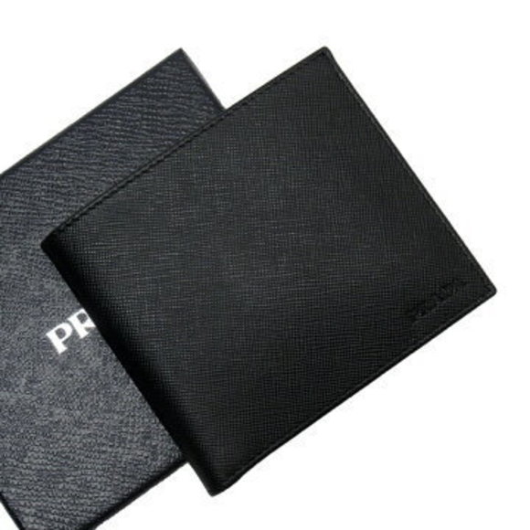 Prada Saffiano Ribbon Long Wallet Black Leather - Picture 1 of 3